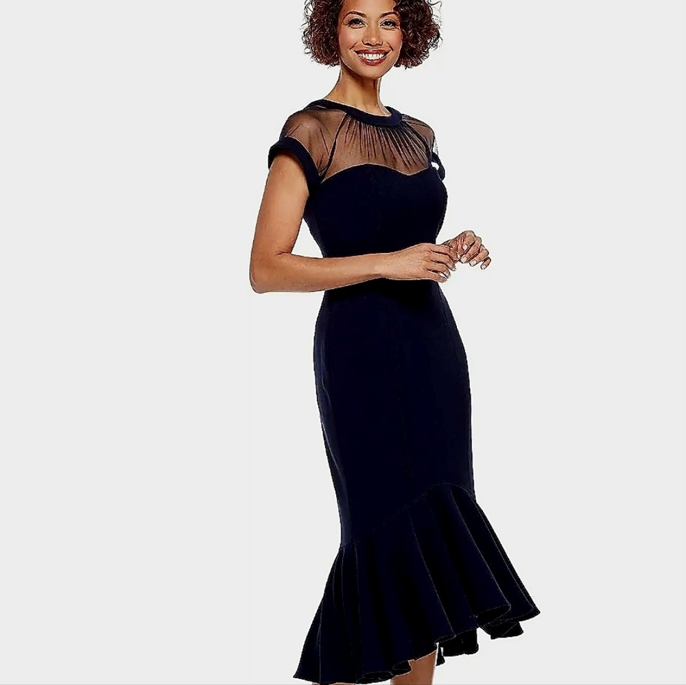 Maggy London Petite Illusion Cocktail Dress 8P